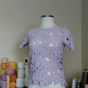 Floral cut out shirt